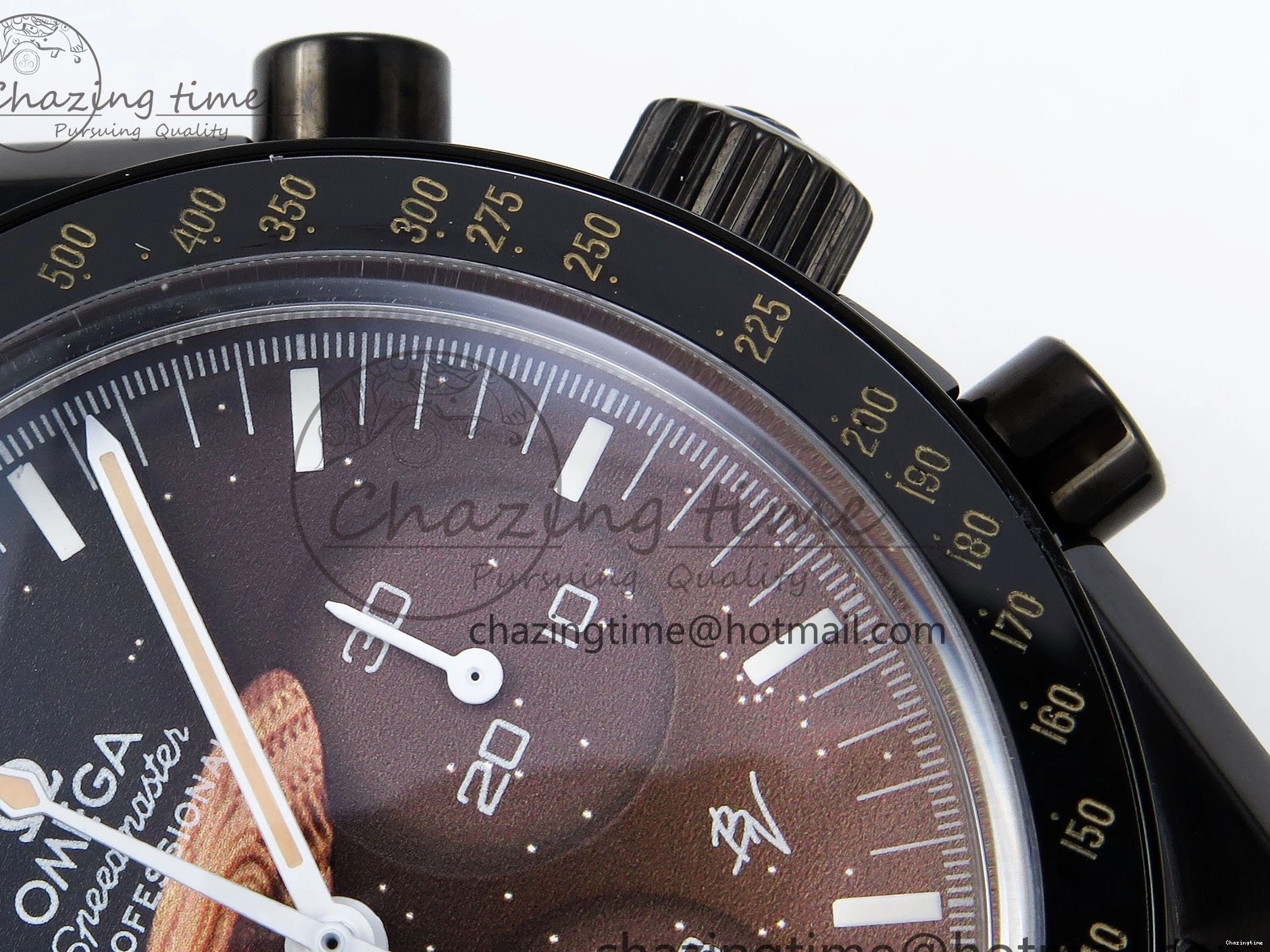 0422 Speedmaster Black Benom PVD Saturn RMF Best Edition on PVD Bracelet Lemania HW StreetReady 7726